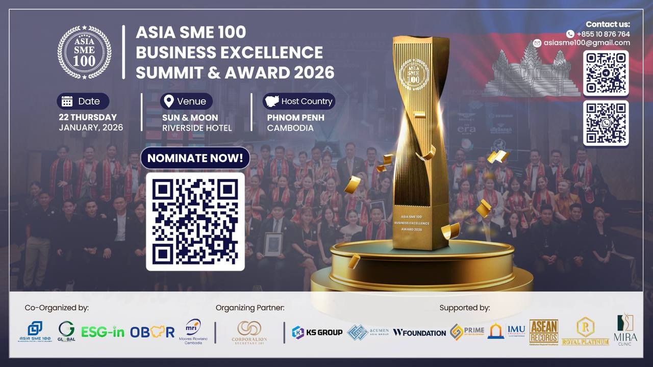 Asia SME 100 Business Excellence Summit & Award 2026 official poster